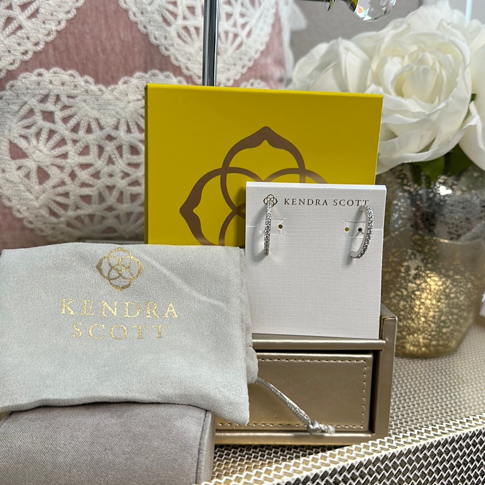 Kendra Scott - Silver Cuff Style Earrings - EUC